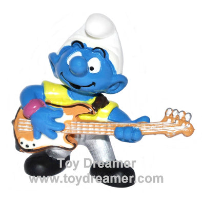20450 Bass Guitar Smurf Silver Version Schleich Smurfs Figurine 