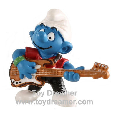 20450 Bass Guitar Smurf Red Shirt Schleich Smurfs Figurine 