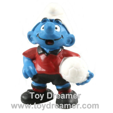 20454 Football Smurf Player Red Shirt Schleich Smurfs Figurine 