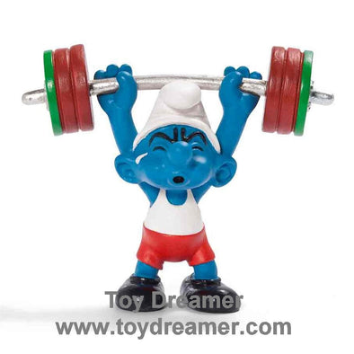 20737 Olympic Weightlifter Smurf Schleich Smurfs Figurine 