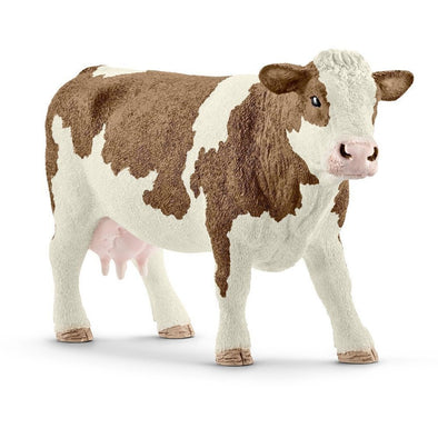 Schleich 13801 Simmental Cow farm life figurine animal replica