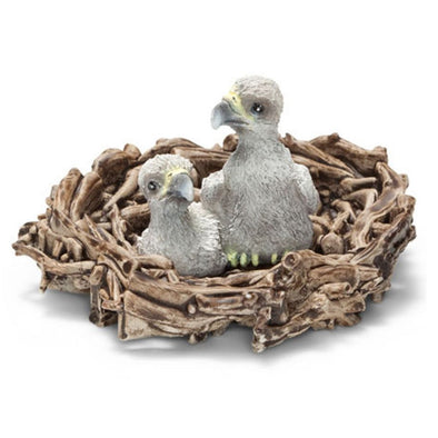 Schleich 14635 Baby eagles in nest rare retired wild life figure