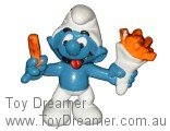 Figurine Schtroumpf Cornet Frites Orange - PVC - Collection - Occasion