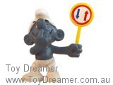 Smurf 99995 Promo Traffic Smurf: Two-way Sign Schleich Smurfs Figurine 