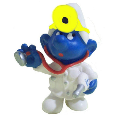 20037 Doctor Smurf with Yellow Mirror Schleich Smurfs Figurine 