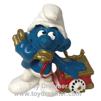 20062 Telephone Smurf Thin Handle Schleich Smurfs Figurine 