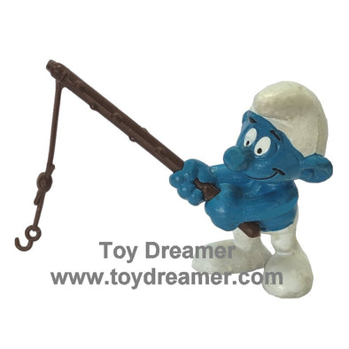 20101 Angler Smurf All Brown Rod Schleich Smurfs Figurine 