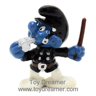 20123 Policeman Smurf Black Schleich Smurfs Figurine 