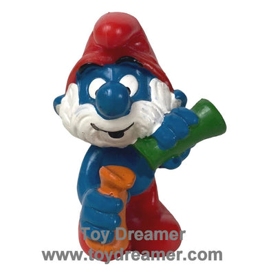 20164 Papa Smurf with Labglasses Orange Green Schleich Smurfs Figurine 