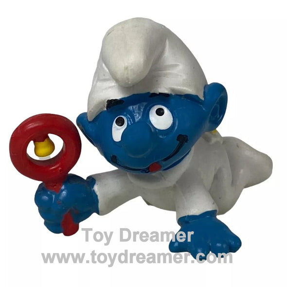 20179 Baby Smurf with White Rattle Schleich Smurfs Figurine 