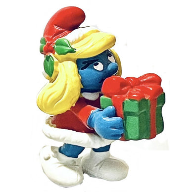 20208 Christmas Smurfette Smurf with Gift Schleich Smurfs Figurine 