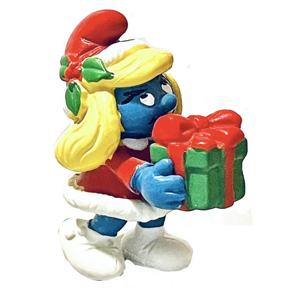 20208 Christmas Smurfette Smurf with Gift Schleich Smurfs Figurine 