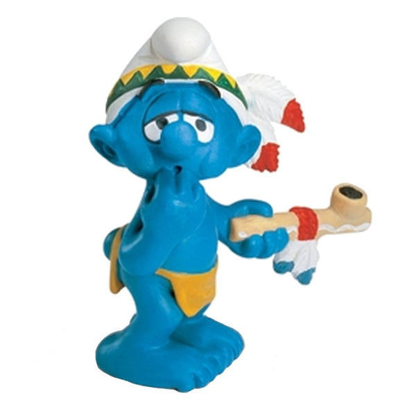 20553 Peace pipe Smurf Schleich Indian Smurfs Figurine 