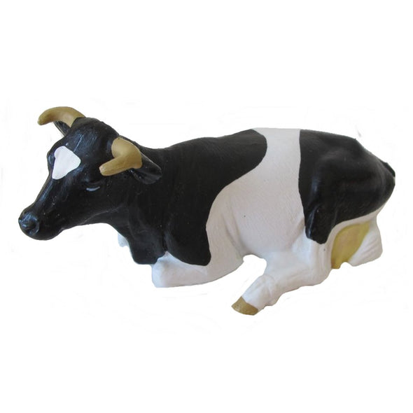 Schleich 13211 Black & White Cow, laying retired farm life