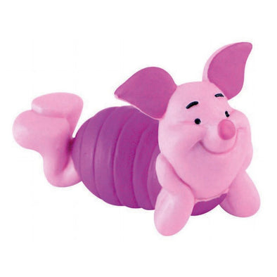 Piglet Lying.  Winnie the Pooh lives in the Hundred Acre Wood with all his friends Tigger and Eeyore. Others that live there are Piglet and Owl. Great Cake Toppers for birthday. Winnie the Pooh Bullyland Piglet Lying Toy Figure.  Approx: 5cm 