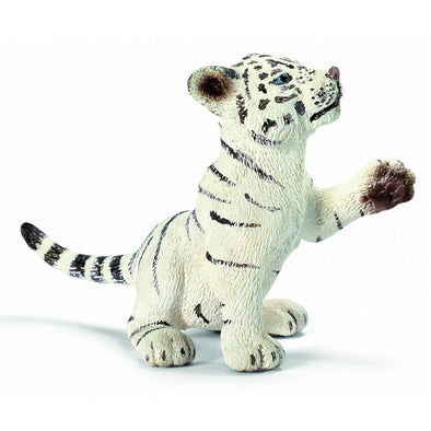 Schleich 14385 White Tiger Cub playing rare retired wild life animal figure