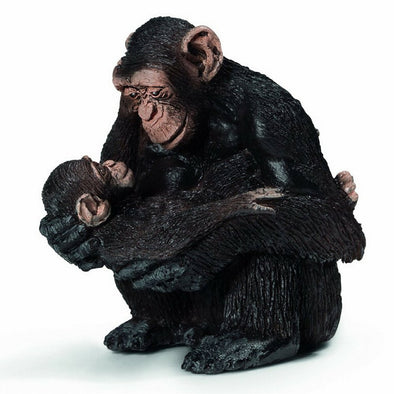Schleich 14679 Chimpanzee Female with Baby retired wild life
