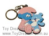 Smurf 99992 Baby Smurf & Teddy Keyring Schleich Smurfs Figurine 