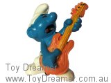 Smurf Rock N Roll Smurf - Orange Guitar Schleich Smurfs Figurine 