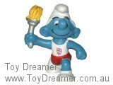 Smurf Olympic Torchbearer Smurf - British Schleich Smurfs Figurine 