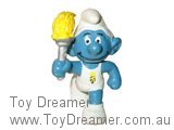 Smurf Olympic Torchbearer Smurf - Belgium Schleich Smurfs Figurine 