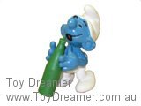 Smurf Thirsty Smurf - Green (tiny mark) Schleich Smurfs Figurine 