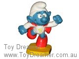 Smurf 20119 Smurferman Smurf - All White Outfit (tiny nose rub) Schleich Smurfs Figurine 