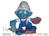 Smurf 20148 Bricklayer Smurf - Blue Overalls - Brown Bricks Schleich Smurfs Figurine 