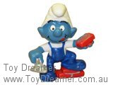 Smurf 20148 Bricklayer Smurf - Blue Overalls - Red Bricks Schleich Smurfs Figurine 