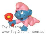 Smurf 20202 Baby Smurf with Rattle - Pink Schleich Smurfs Figurine 