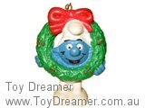 Smurf 51906 Smurf with Christmas Wreath - Genuine Schleich Smurfs Figurine 