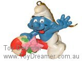 Smurf 51907 Smurf Riding Christmas Candy Cane - Genuine Schleich Smurfs Figurine 
