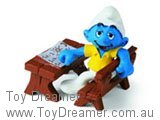 Smurf 40258 Slouching Smurf at School Desk (Boxed) Schleich Smurfs Figurine 