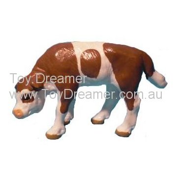 Schleich 13110 Brown and White Calf, eating